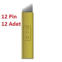 Microblading İğnesi PCD 12 Pin 12 Adet Sarı