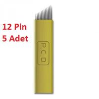 Microblading İğnesi PCD 12 Pin 5 Adet Sarı