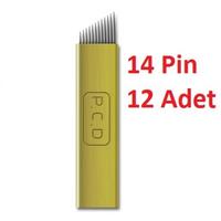Microblading İğnesi PCD 14 Pin 12 Adet Sarı