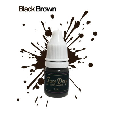 Face Deep 5ml Microblading Boyası Kalıcı Makyaj Boyası Black Brown (Siyah Kahve) Profesyonel Micro Pigment